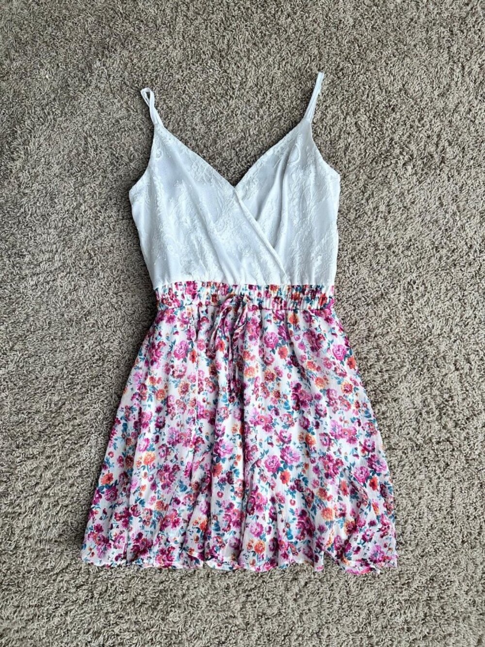 Row A White and Floral Mini Dress